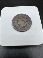 1833 Large Cent Matron Head VG