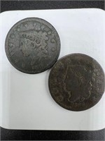 (2) Large Cents G  1832 & 1838
