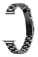 Black Slim Stainless Steel Apple Watch Band