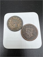(2) Large Cents AG-G 1851 & 1853