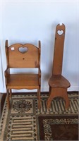 Country craft wooden child’s chairs or plant