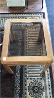 Glass insert side table. Top measures 24x24 and