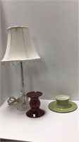Home decor lot : Longaberger candle holder, table