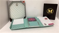 Picture frame, planner with monogrammed M, and
