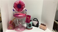 18in salon doll chair and girly piggy banks