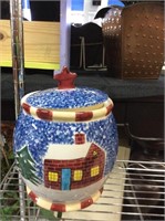 Blue snowman cookie jar