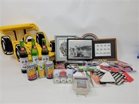 Indy Car Wall Rack & Misc Racing Items
