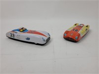 2 Vintage Tin Litho Race Cars