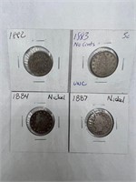 (4) Shield & Liberty Nickels
