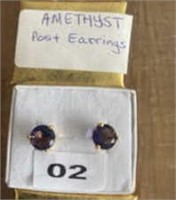 Amethyst Post Earrings (U230)