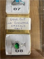 Oval Cut Lab Created Emerald (Size 7) (U230)