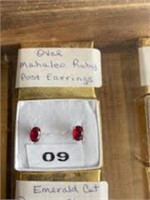 Oval Mahaleo Ruby Post Earrings (U230)