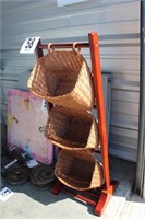 Wooden Stand with (3) Baskets