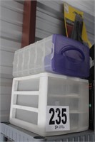 (3) Drawer Plastic Storage Drawers & (6) Snap