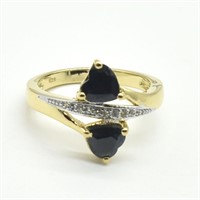 Yellow Gold Plated Sterling Sapphire Ring SJC
