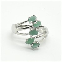 Sterling Silver Emerald Fashion Ring SJC