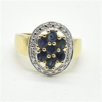Yellow Gold Plated Sterling Silver Sapphire RingJC