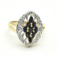 Yellow Gold Plated Sterling Silver Sapphire RingJC