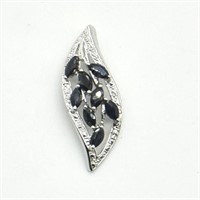 Sterling Silver Sapphire Necklace Pendant SJC