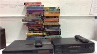 2 VCR w/ Remotes & 30+ VHS Tapes K14B