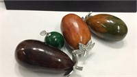 Four Artesana Art Fruit Made from Gourds U8B