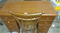 wood desk and chair