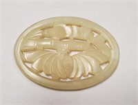Carved Undyed Jadeite Medallion SJC