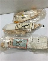 3 Vintage Wood Airplane/Glider Kits Unbuilt Q13D