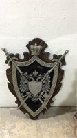 Medieval Wood Shield Plaque K15F