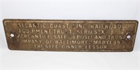 antique Atantic Coast Railroad sign as found