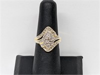 Vermeil/.925 Sterling Silver Diamond Cocktail Ring