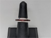 .925 Sterling Silver Ruby Spinner Band