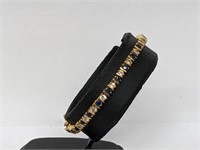 Vermeil/.925 Sterling Sapphire& Clear Stone Bracel