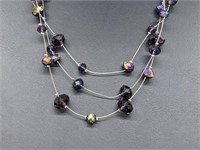 Adjustable Purple Beaded Necklace