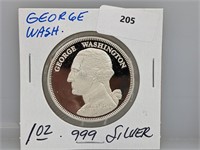 1oz .999 Silver George Washington Round