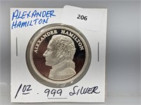 1oz .999 Silver Alexander Hamilton Round