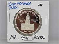 1oz .999 Silver Independence Hall Round