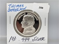 1oz .999 Silver Thomas Jefferson Round