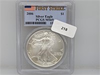 PCGS 2006 MS69 1oz .999 Silver Eagle $1