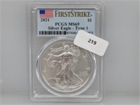 PCGS 2021 MS69 1oz .999 Silver Eagle $1