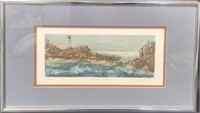 Signed & Numbered Etching, "Lighthouse Rock" by