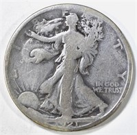 1921-S WALKING LIBERTY HALF DOLLAR VG