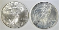 1999 & 2000 BU AMERICAN SILVER EAGLES