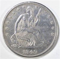 1849-O SEATED LIBERTY HALF DOLLAR AU