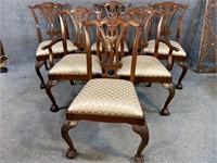 SET OF 6 MAHOGANY HICKORY-WHITE CHIPPENDALE CHAIRS