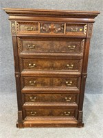 EXTRA LARGE WALNUT VICTORIAN LOCK SIDE CHEST