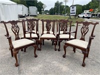 SET OF 8 SOLID MAHOGANY CHIPPENDALE CHAIRS