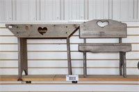 2 SMALL WOODEN BENCHES
