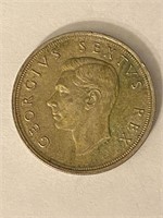 1952 South Africa Silver 5 Shillings- Crown size