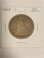 1864-S Seated Half Dollar